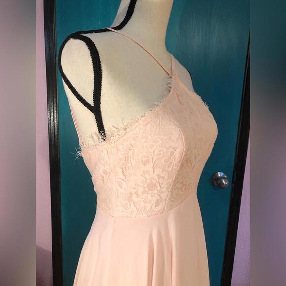 Lulu’s Everlasting Enchantment Light Peach Lace Maxi Dress - Picture 7 of 9
